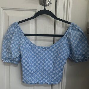 Abercrombie & Fitch Light Blue Floral Blouse